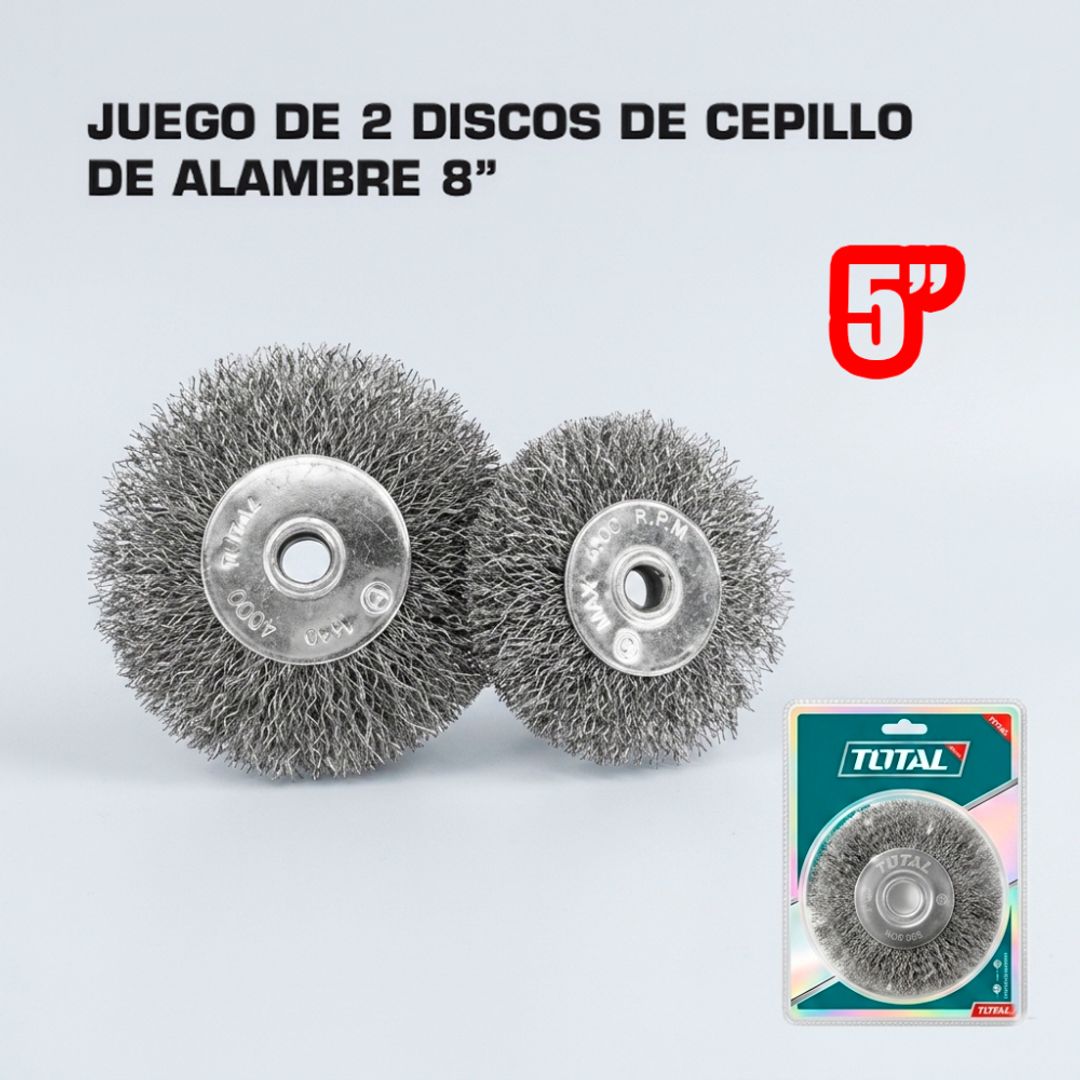 DISCO CEPILLO BRONCE PLANO 5" X 7/8" 