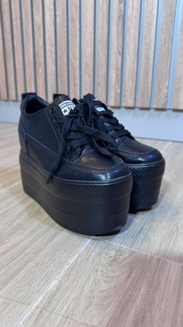 TENIS 3 pisos plataforma BLACK 