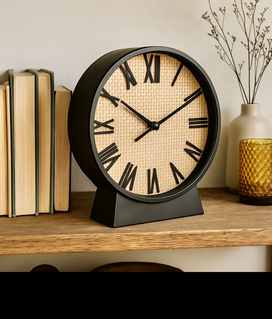 Reloj Mesa Metal Negro