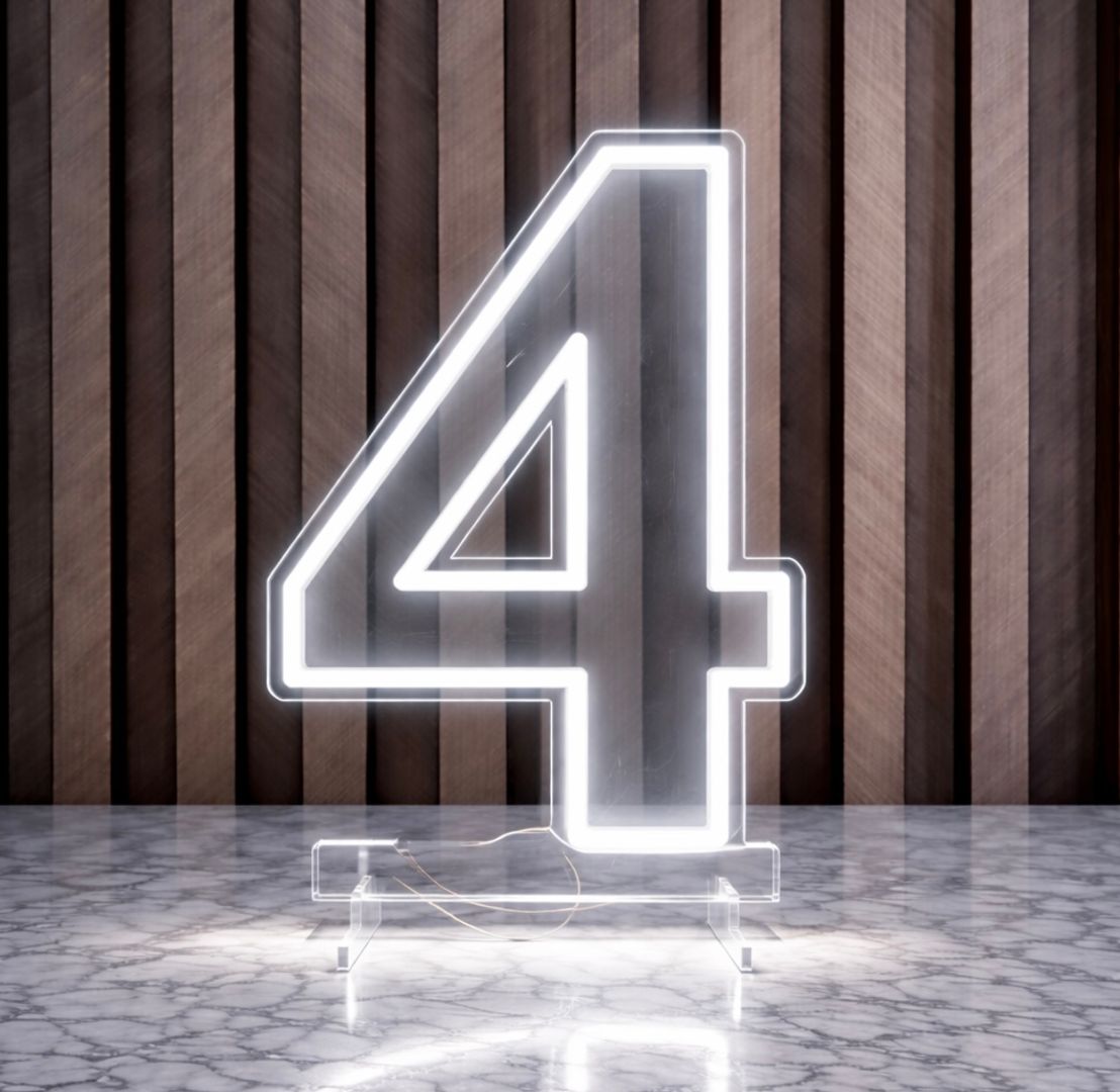 NÚMEROS EN LUZ LED BLANCA