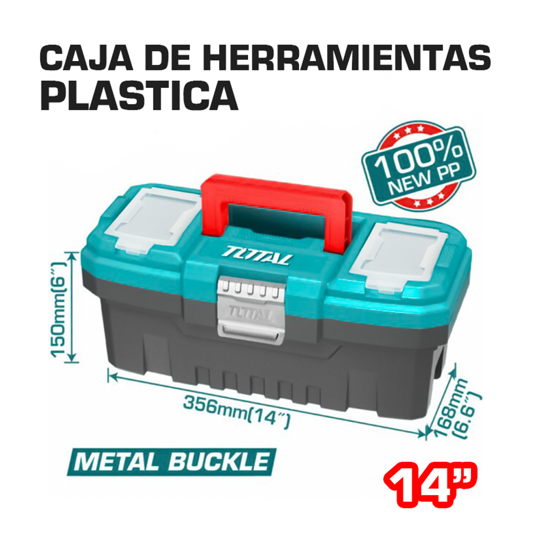 CAJA DE HERRAMIENTAS 14" PLASTICAS BROCHE METALICO