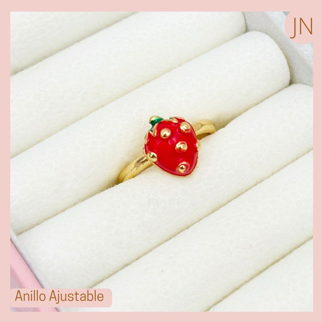 Anillo Fresa Pequeña Rodio