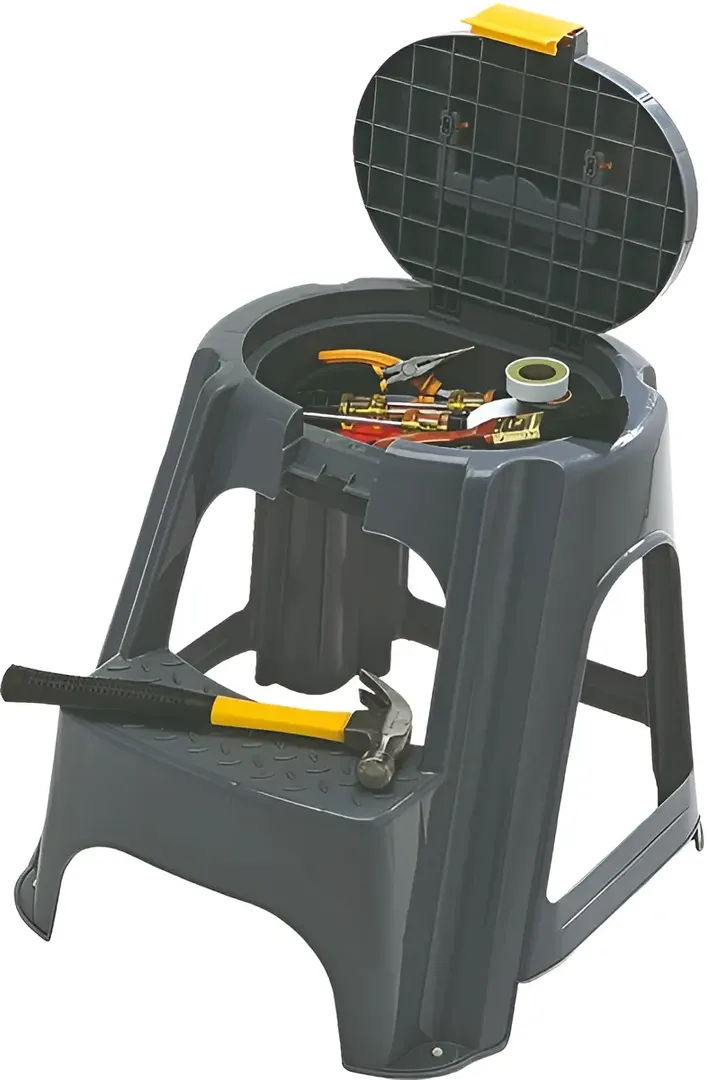 Escalera Silla Butaco 2 Peldaños Alta Calidad Rimax Color Gris