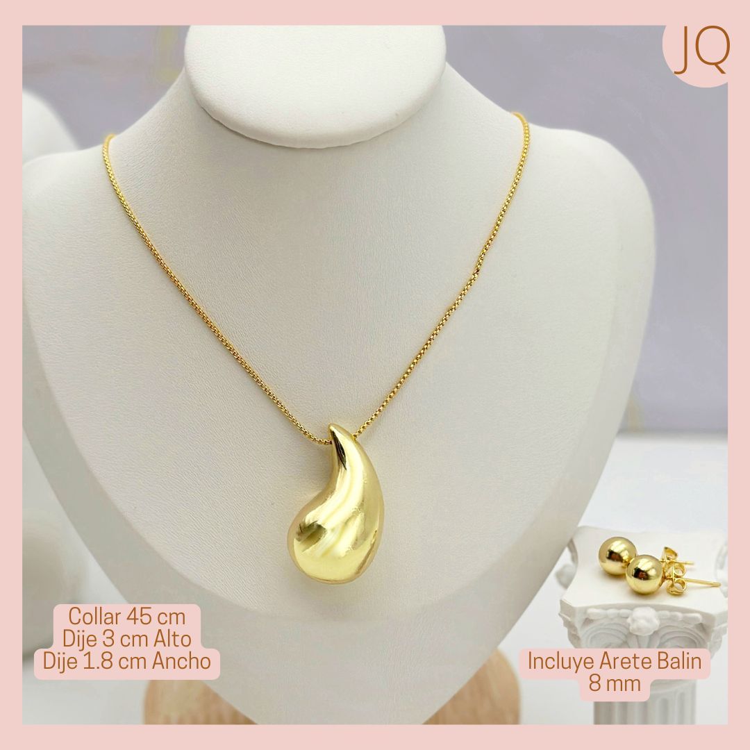 Collar Gota Dorado Mediana 