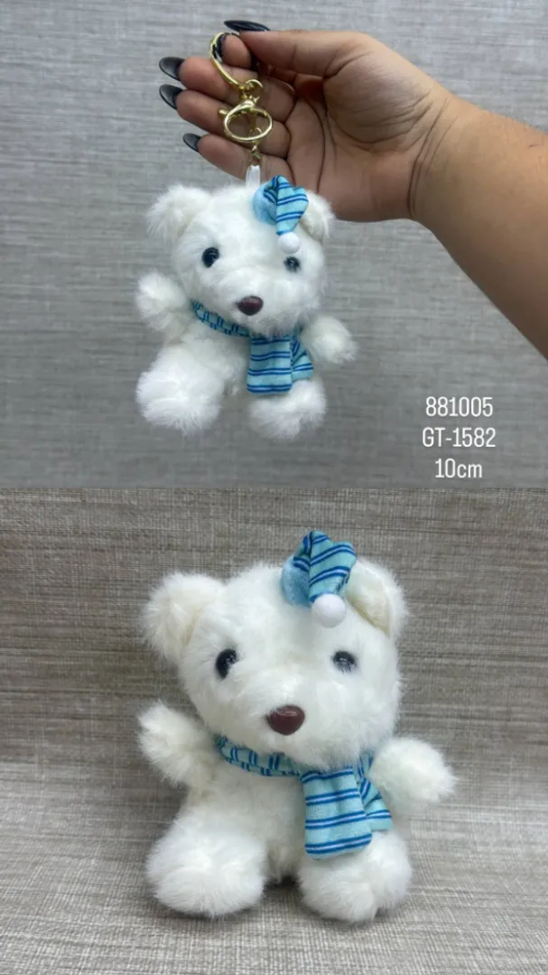 LLAVERO DE OSO CON GORRO 10 CM 