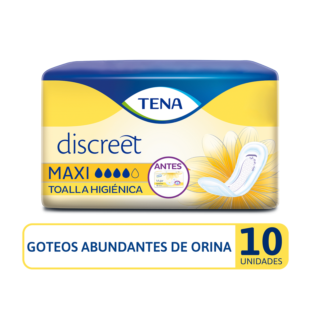 Toalla Higiénica TENA Discreet Maxi x 10 Und