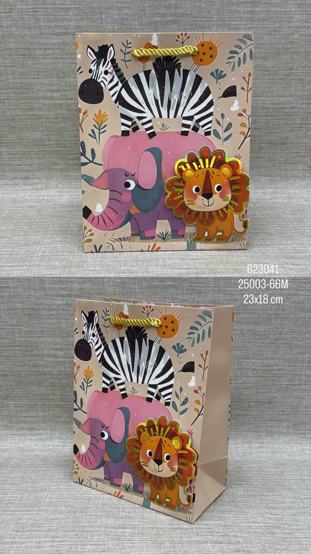 BOLSA DE REGALO SURTIDA ANIMALES 23x18 CM