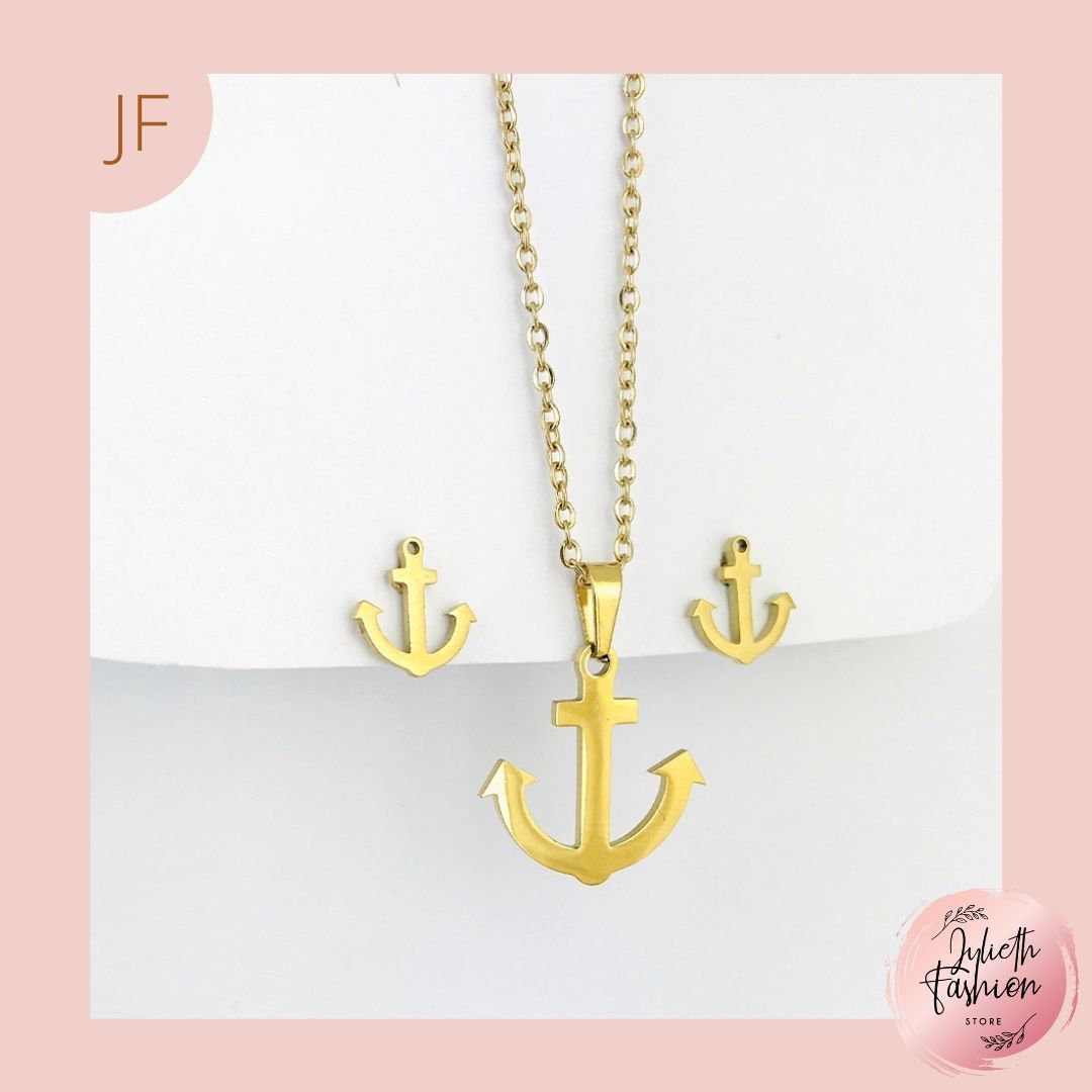 CONJUNTO COLLAR DIJE ARETES 