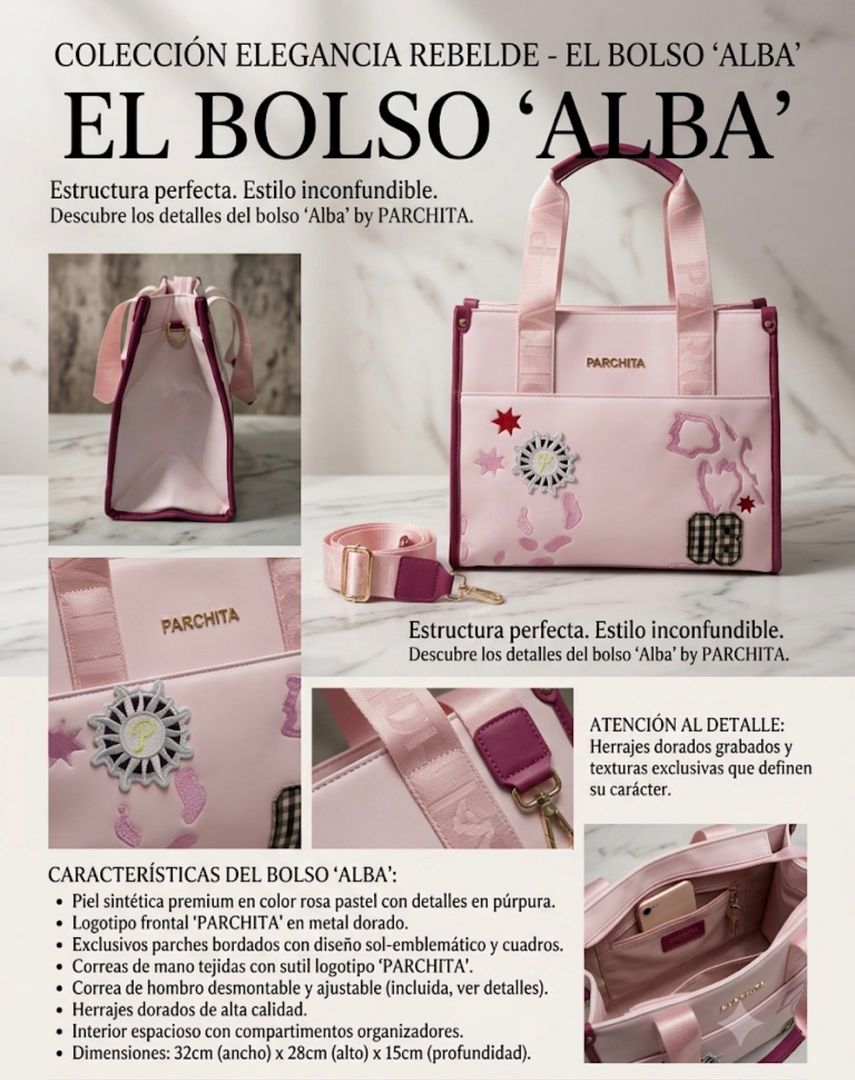 Cartera parchita rosada