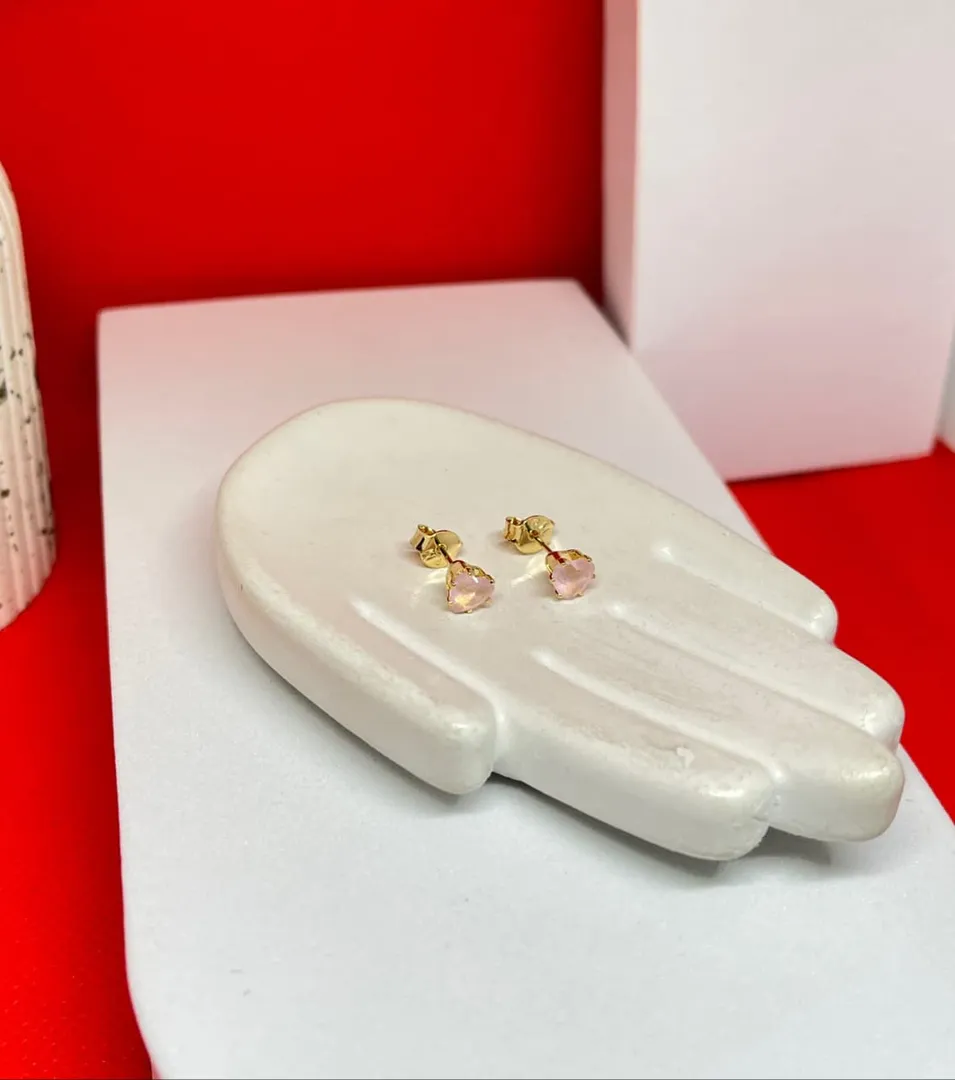 Topos corazon rosados 4mm 