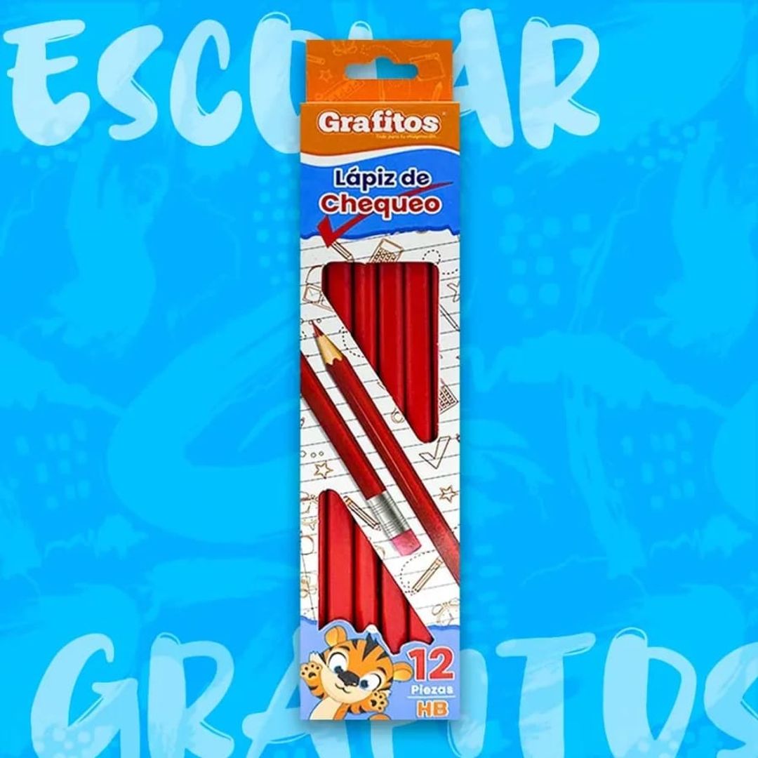 LAPIZ GRAFITO ROJO CHEQUEO 