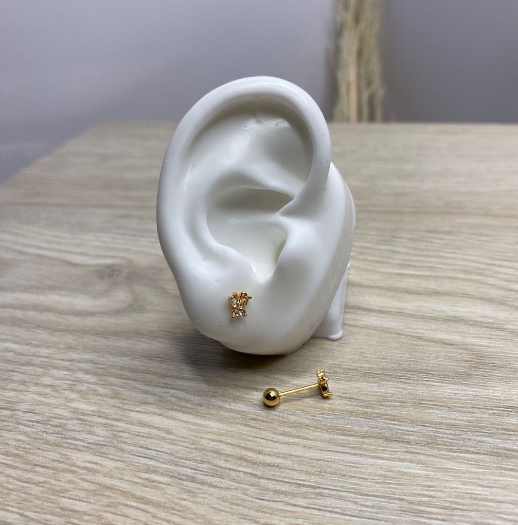 Topo de seguridad, mariposa pequeña, blanca, covergold 
