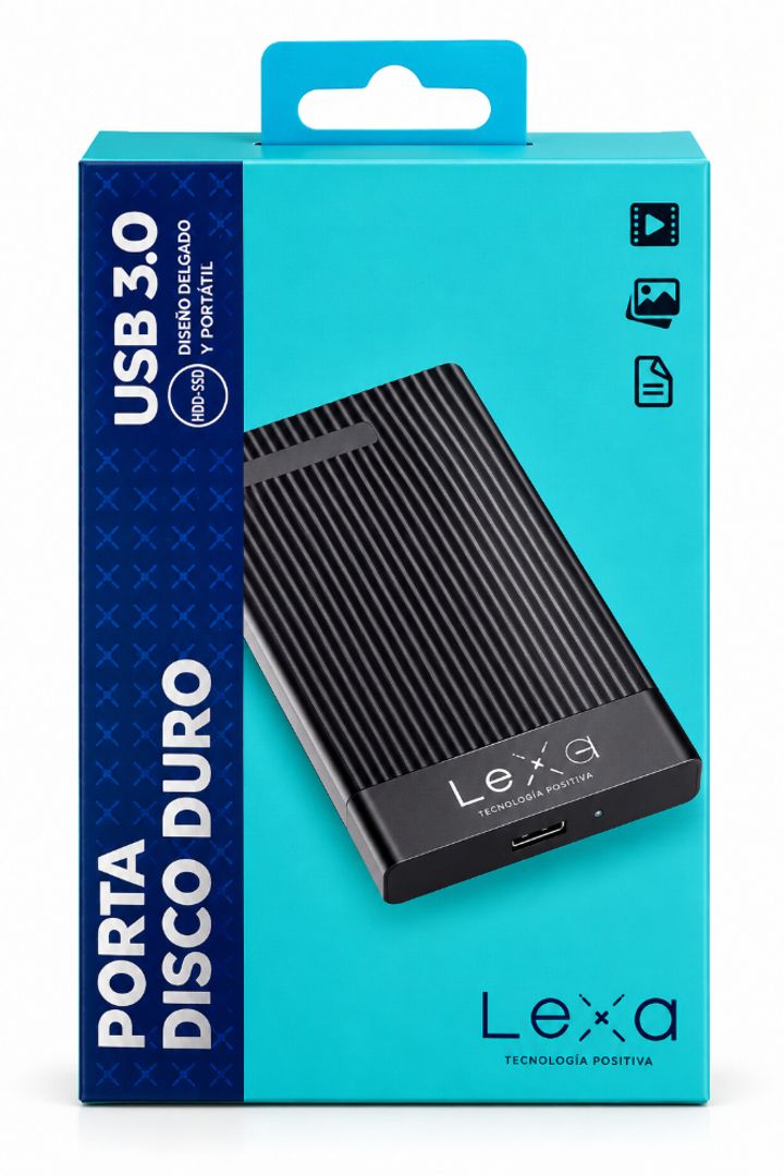 Case Externo Lexa USB 3.0 para Disco Duro HDD y SSD