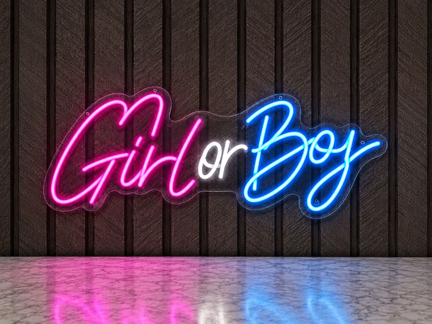 LETRERO GIRL OR BOY COLOR 60 x 20 CM 