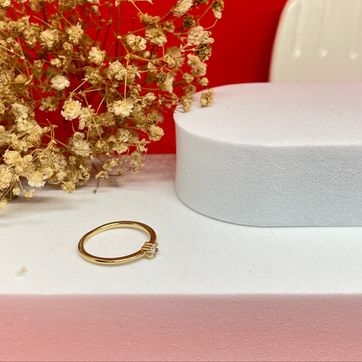 Anillo solitario delgado cristral - imagen 1