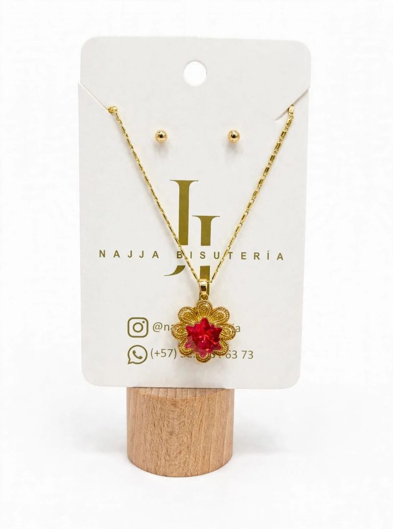 Collar flores giratorias