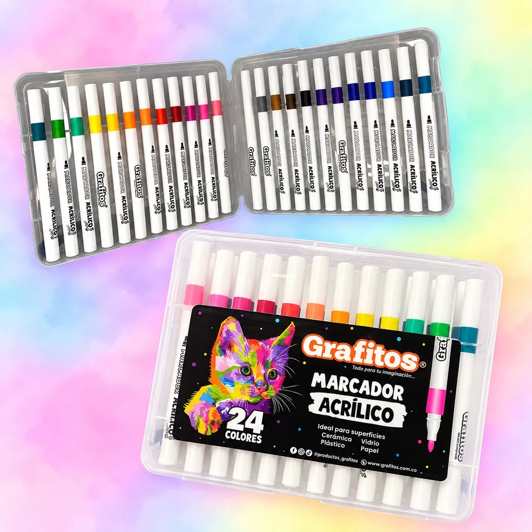 Marcadores Acrilicos Grafito x 24
