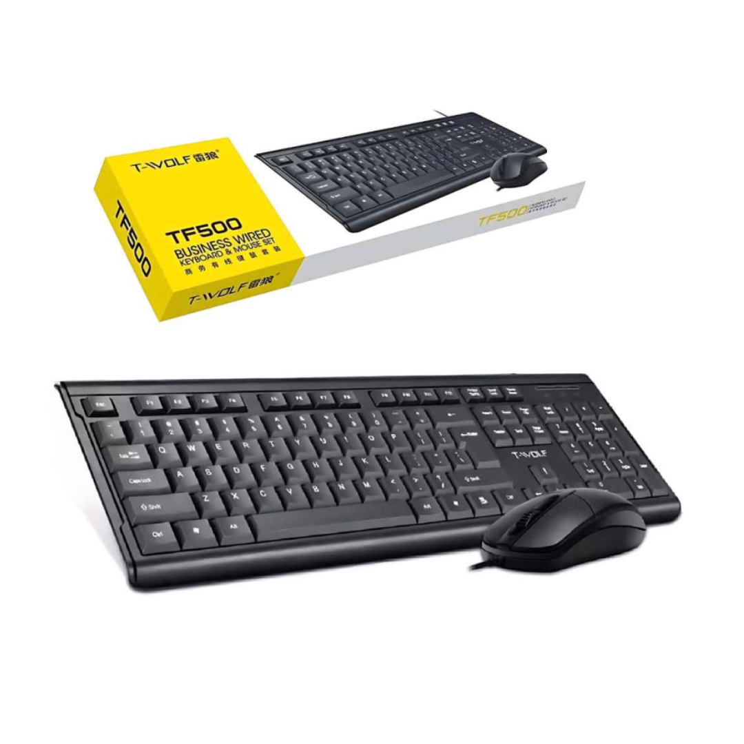 COMBO TECLADO Y MOUSE ALAMBRICO T-WOLF TF500
