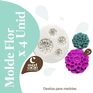 Molde Silicona Flor x4 - imagen 1