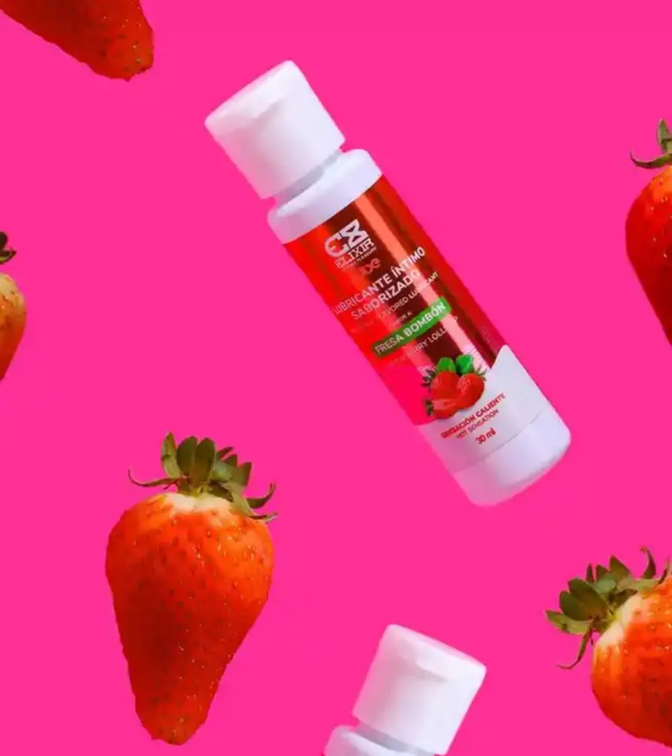 Lubricante Caliente Saborizado Fresa Bombón