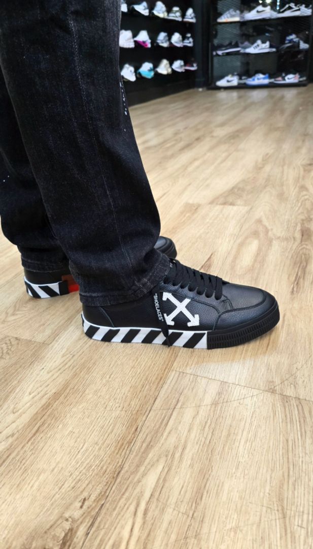 Of White Vulc Low Leather Black White