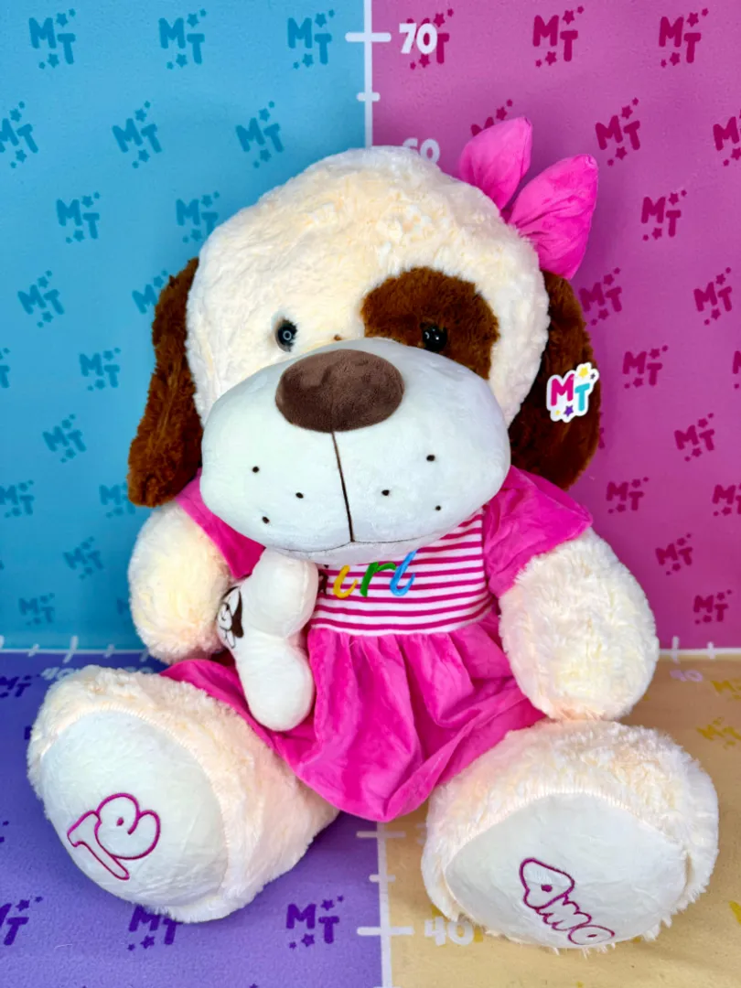 Perra hueso vestido fucsia 70cm FP