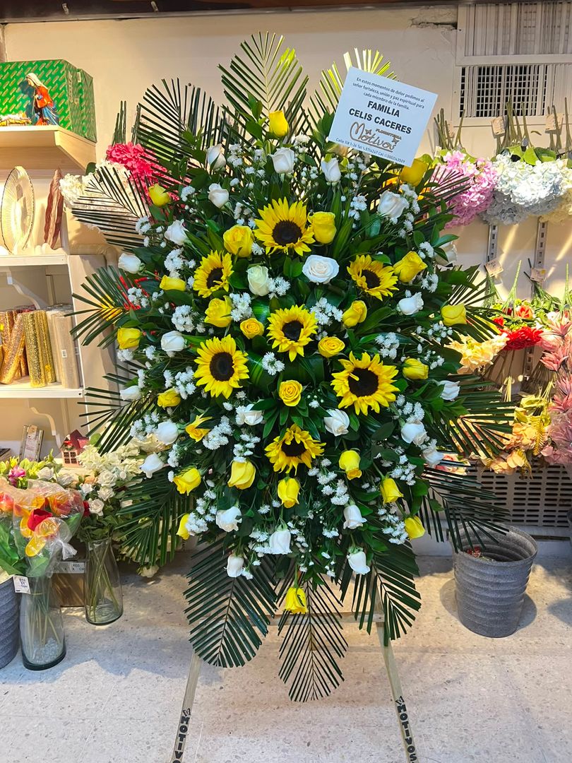 PEDESTAL CON GIRASOLES
