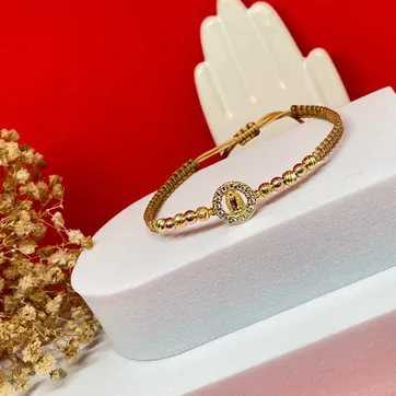 Pulsera virgen guadalupe circonias balin 4mm liso e italy - imagen 1