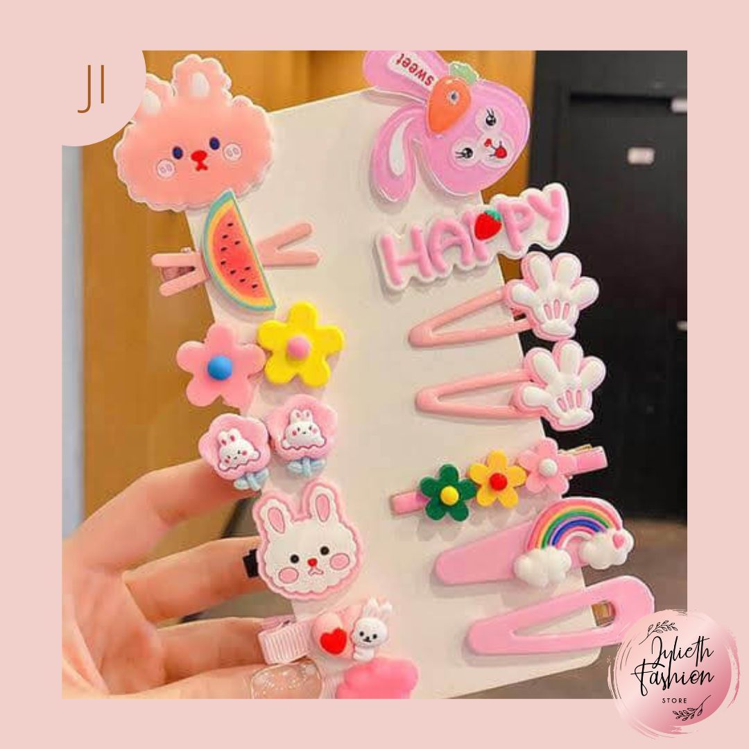  Set Pinzas Niña Happy