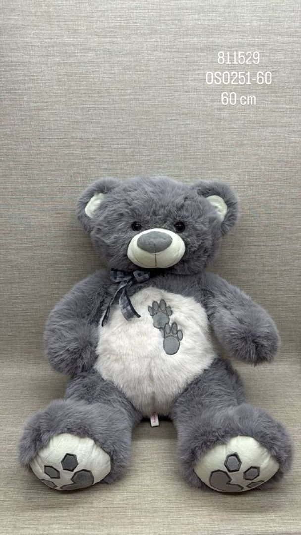 OSO GRIS CON HUELLAS 60 CM