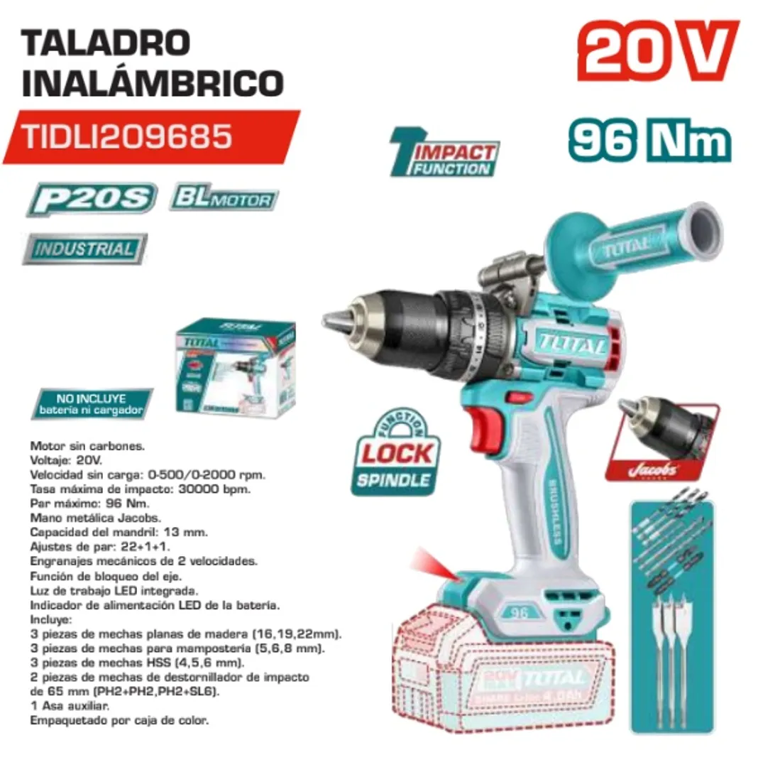 TALADRO INALAMBRICO DE 96NM SIN BATERIA NI CARGADOR 
