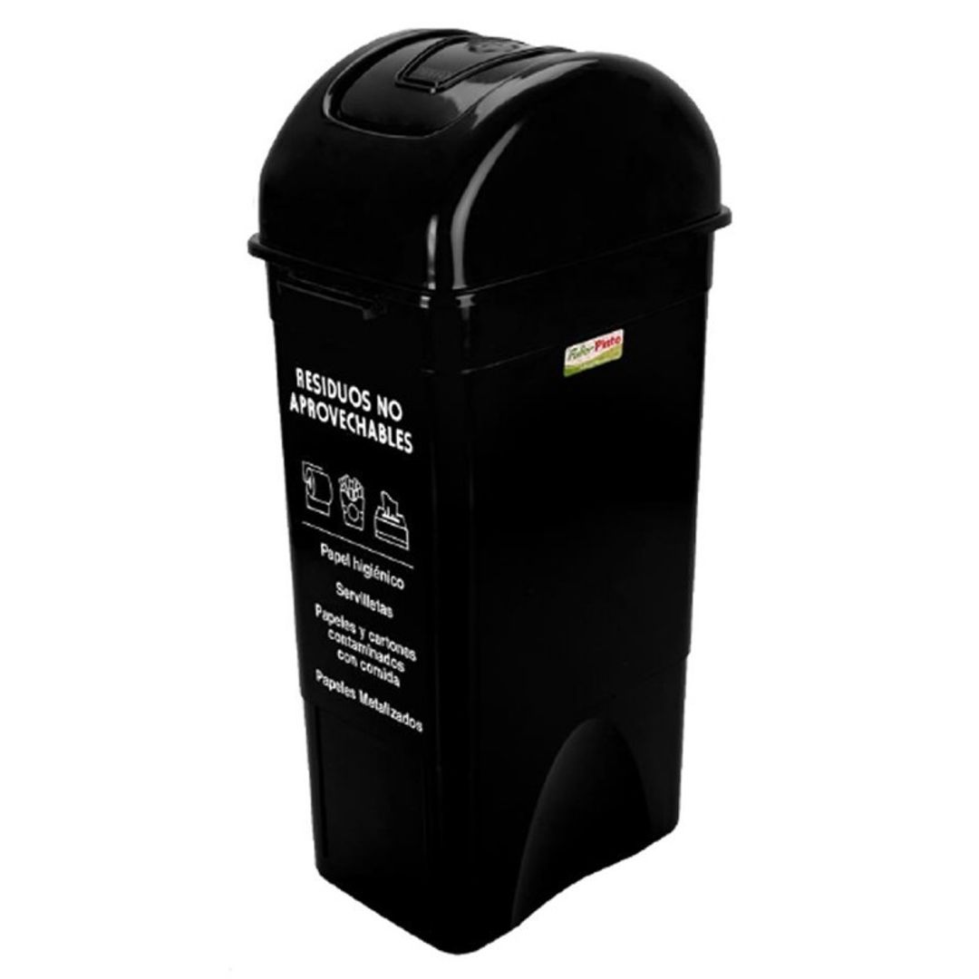 PAPELERA VAIVEN CUADRADA FULLER 55 LITROS NEGRA 