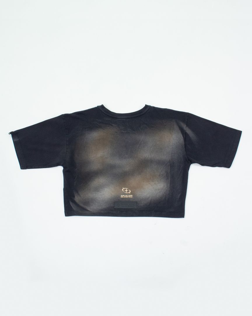 crop top mujer negro good luck collection 