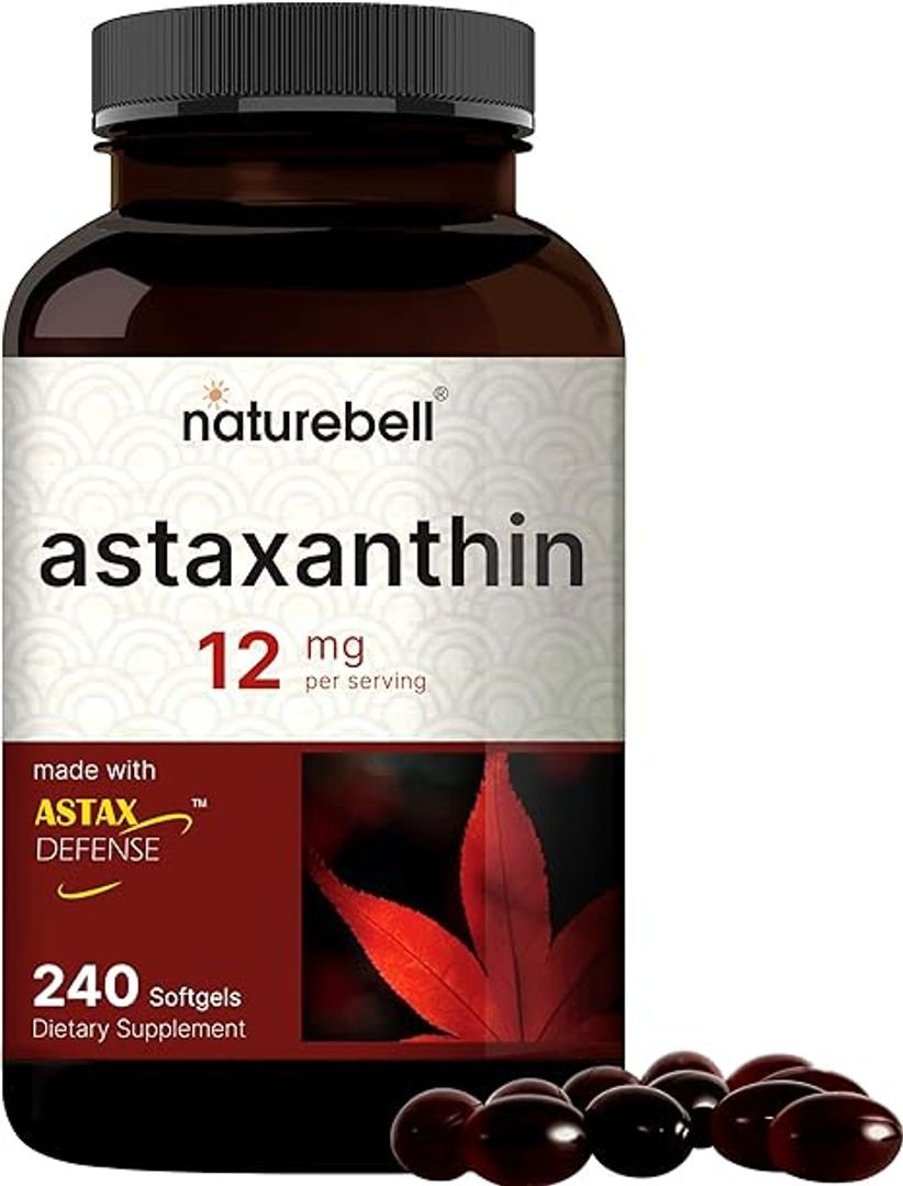 Astaxantina 12 mg 240 cap blandas Antioxidante natural de microalgas Naturebell