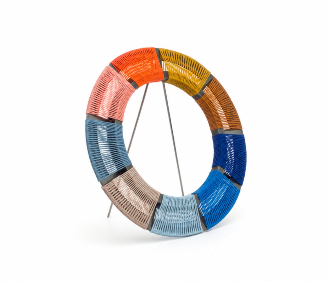 HAND WOVEN CIRCLE BROOCH