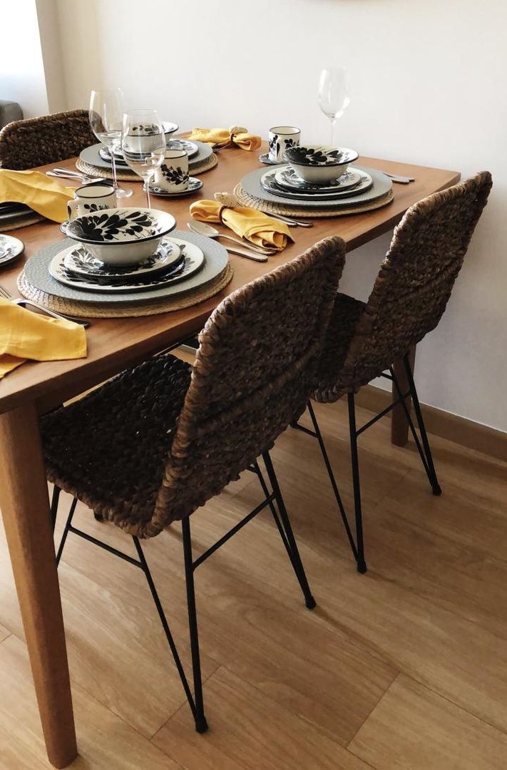 Silla de comedor tejido natural