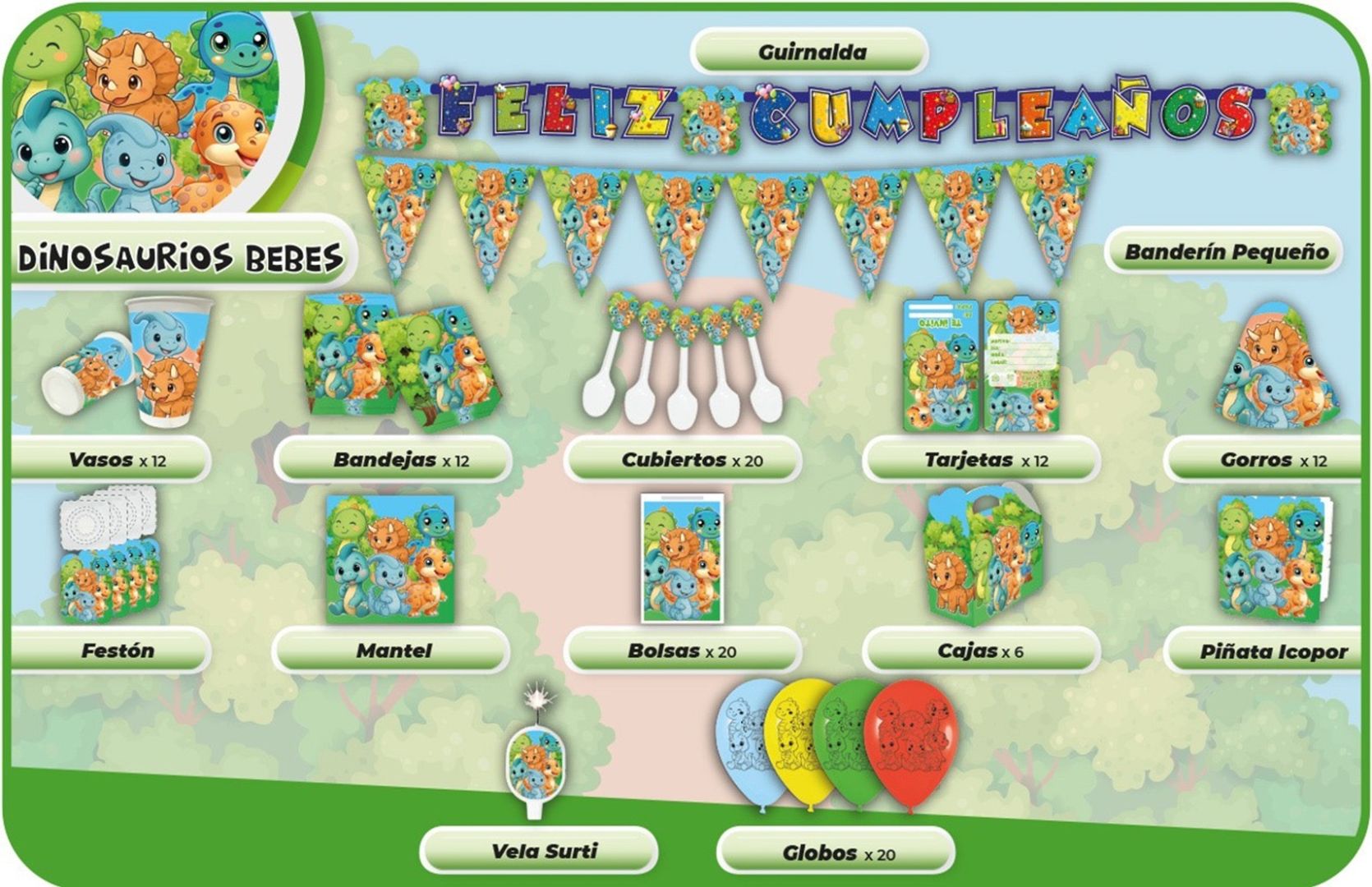 DECORACIÓN DINOSAURIOS BEBÉ 