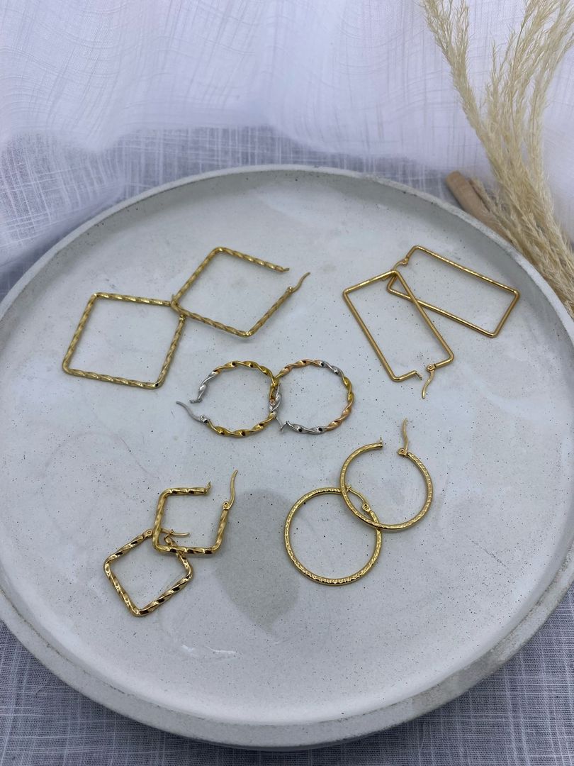 Promoción de candongas, 5 pares, acero 