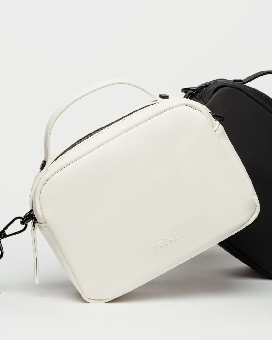 Mini Bag Rubber En Efecto Cuero BLANCO