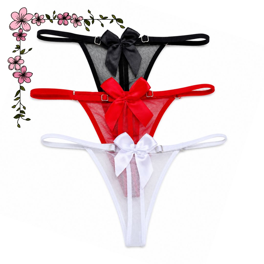Tanga en mallatex con moño 