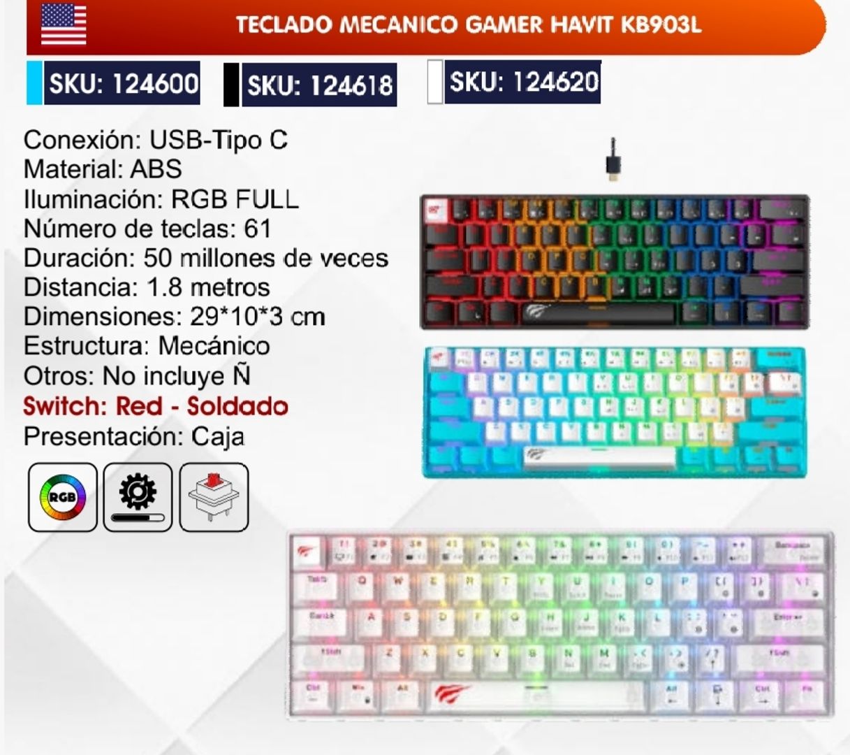 TECLADO MECÁNICO GAMER HAVIT