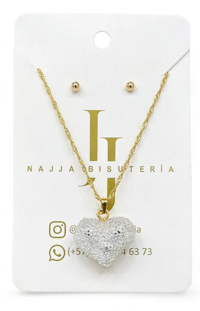 Collar Rodinado corazón 