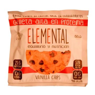 Imagen del producto GALLETA ELEMENTAL PROTEINA VAINILLAS CHIPS