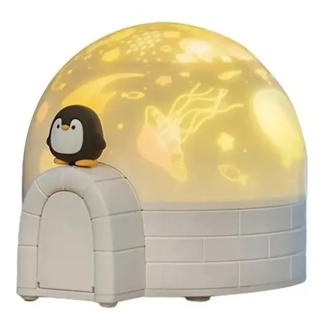 LAMPARA PROYECTOR MULTIFUNCIONAL IGLU PINGUINO CON CONTROL REMOTO