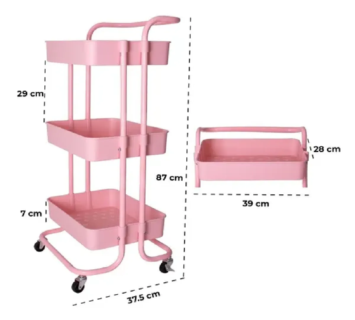CARRITO ORGANIZADOR PLASTICO 3 NIVELES TA-2