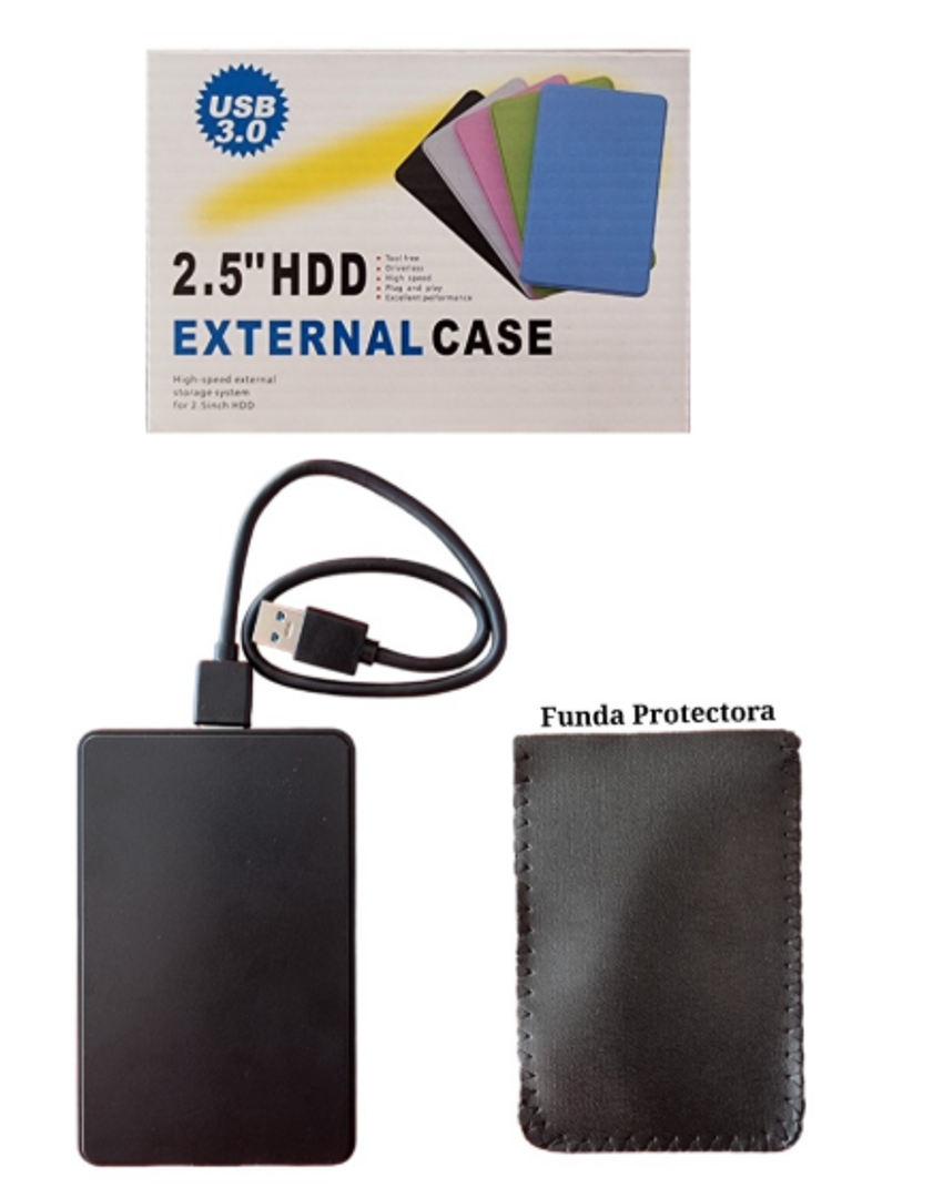 CAJA PARA DISCO DURO  DE PORTATIL USB 3.0 CAPACIDAD 4TERAS HE-25P3 PLASTICA