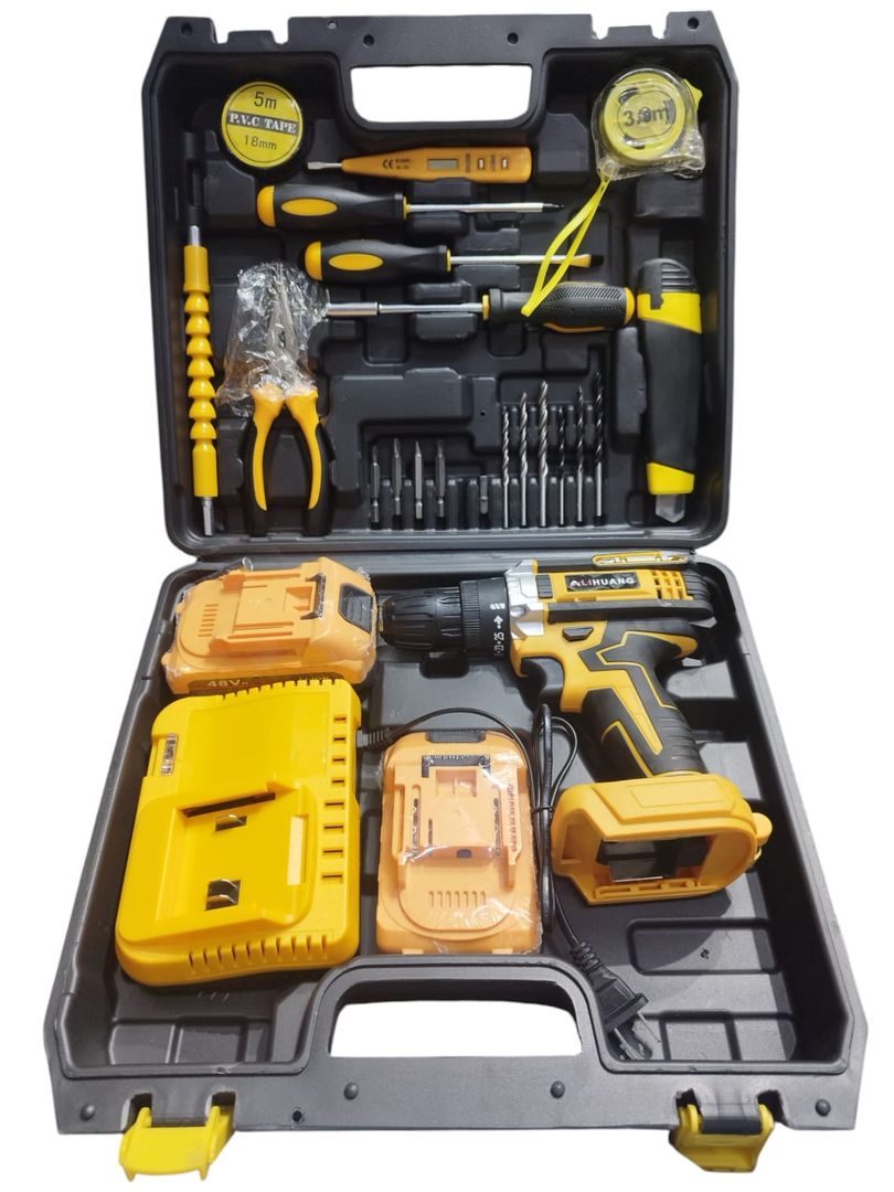 TALADRO INALAMBRICO 2 BATERIAS CON HERRAMIENTA Y ACCESORIOS