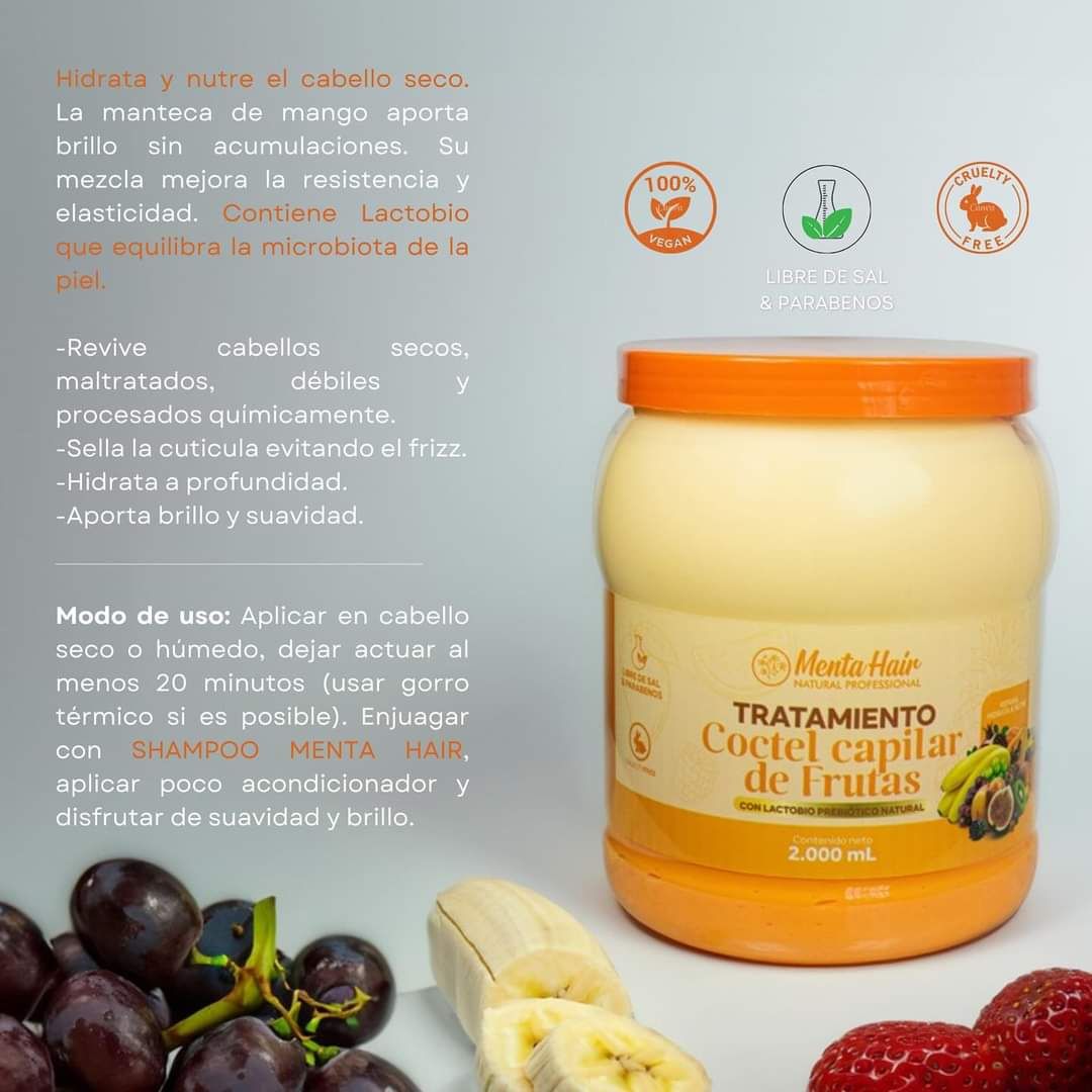 TRATAMIENTO COCTEL CAPIL PORAR DE FRUTAS BOMBONERA 2000ML