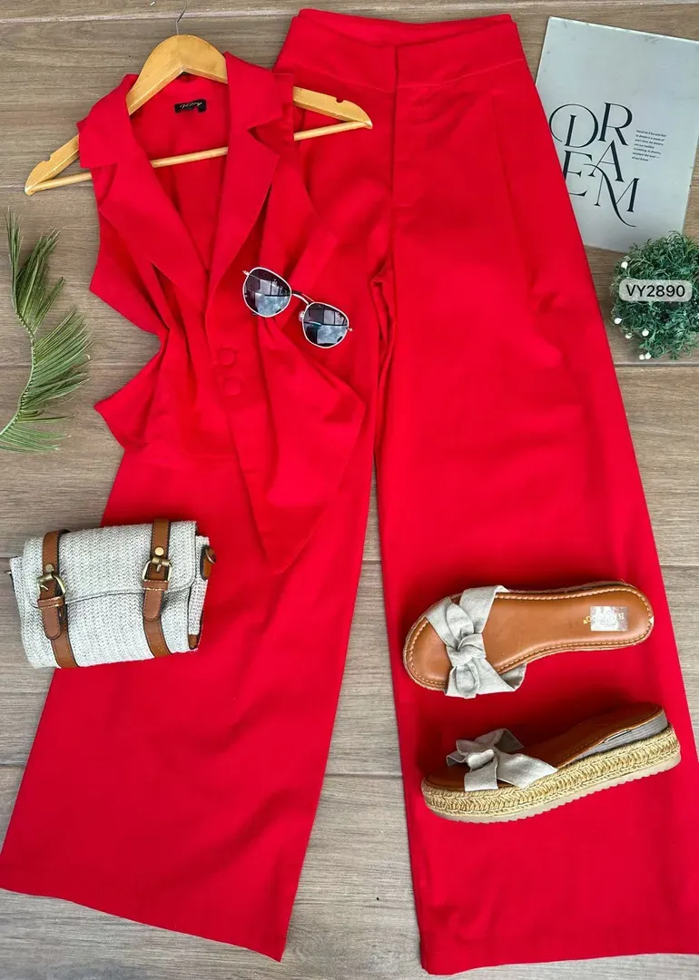 Conjunto asimétrico + pantalón  