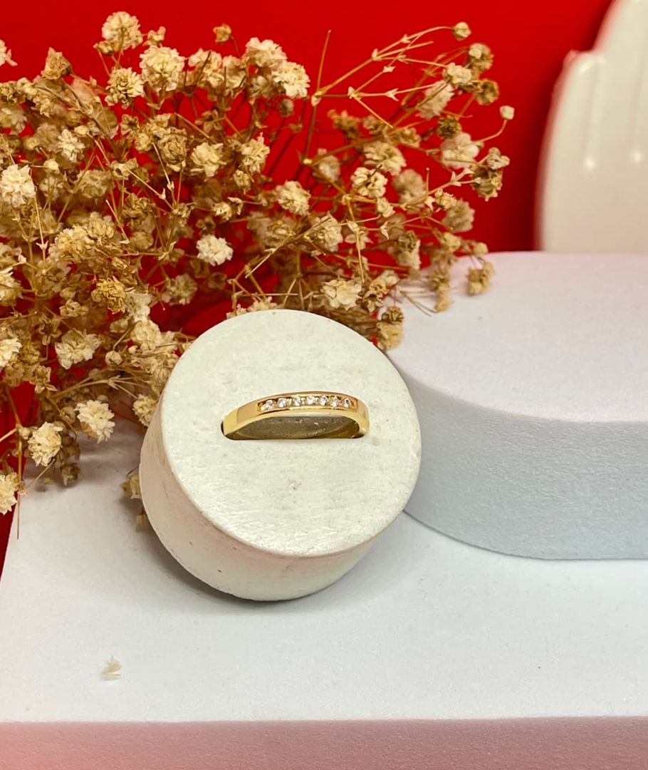 Anillo fila 1mm liso circon